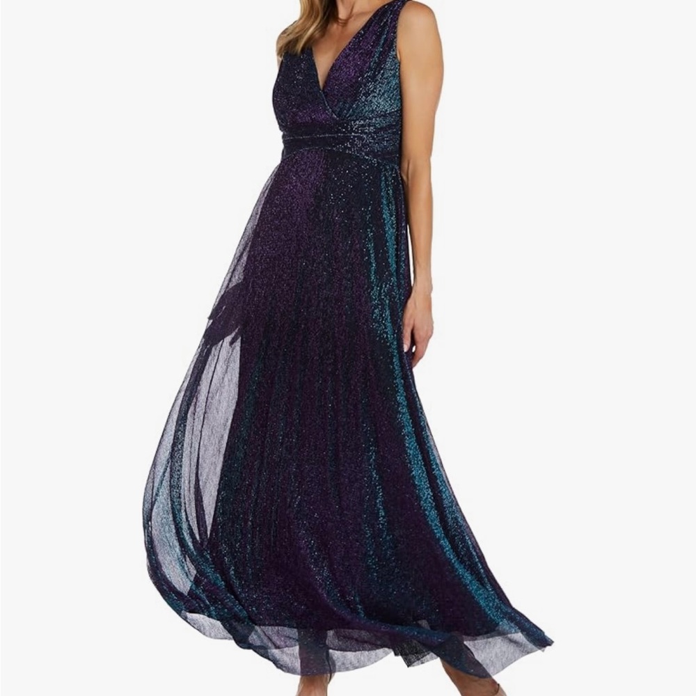 R&M Richards Glittering Maxi Dress in Purple and Blue